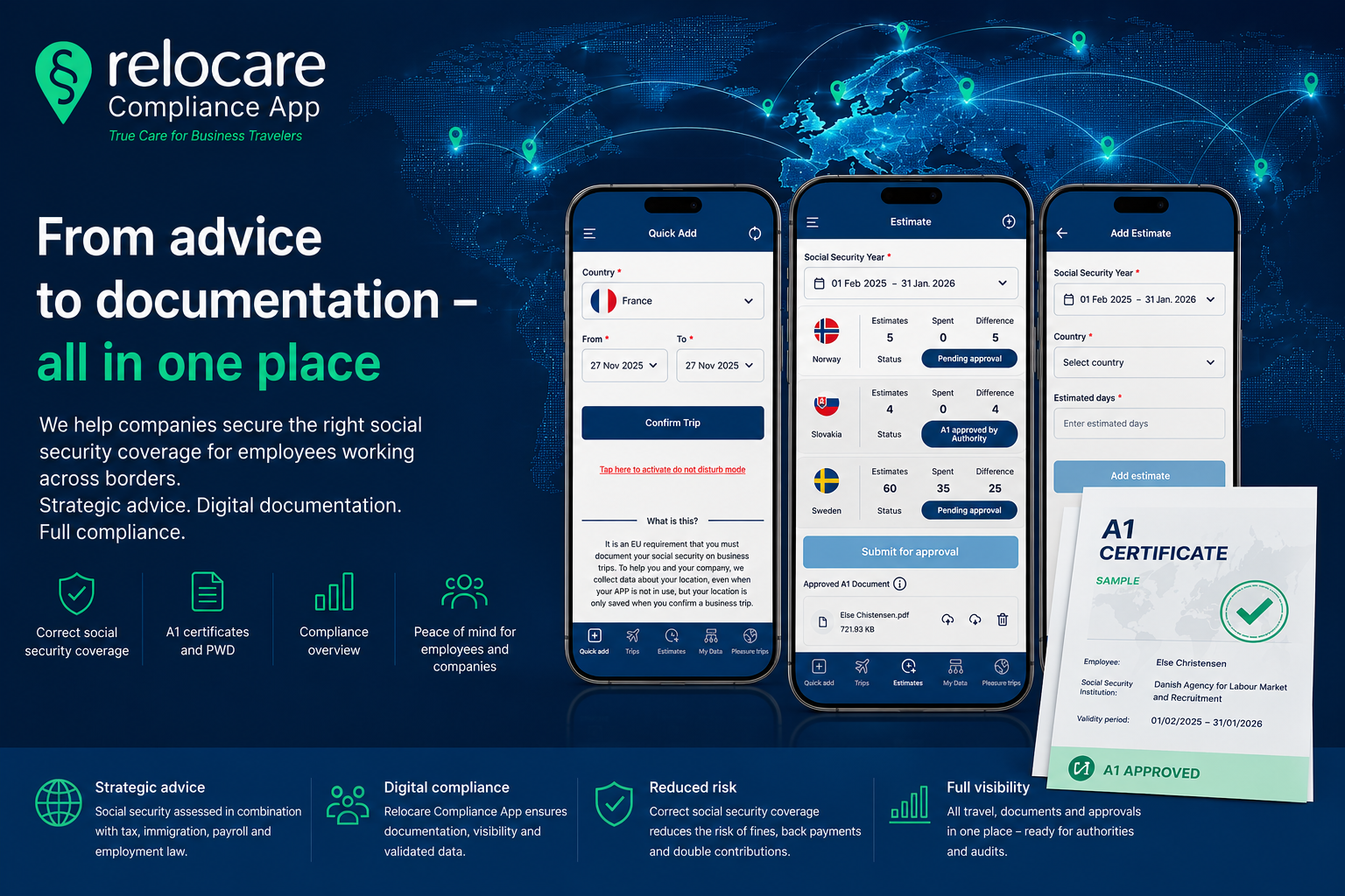 Relocare Compliance App supporting social security and A1 processes